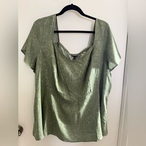 Torrid Challis Peplum Sweetheart Top - Floating on Jacoben Olivine